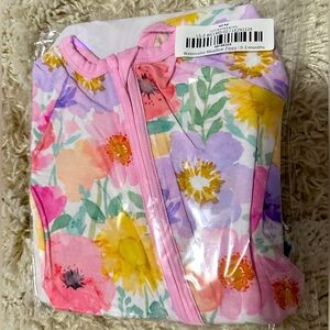 Little Sleepies NIB watercolor meadow zippy 0-3mos